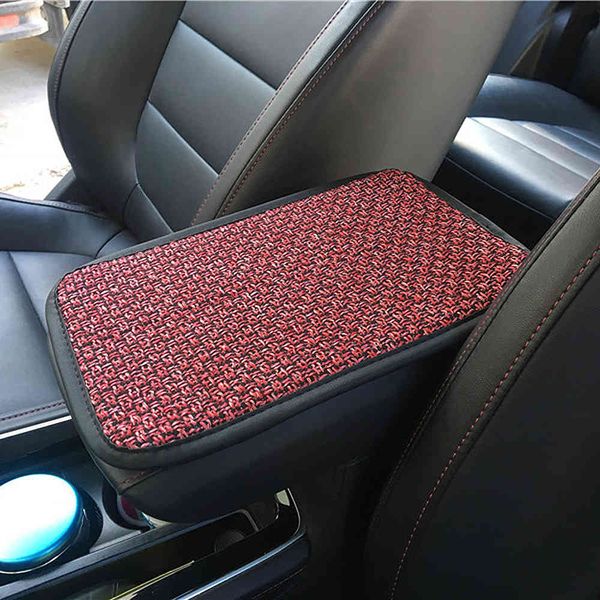 

flax car central armrest mats auto replacement protector cover pad anti-scratch auto decorations universal interior accessories