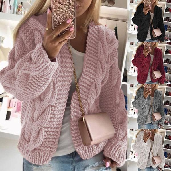 

loose jackets knitted sweater women jumpers long sleeve woman short single breasted cardigan 2020 autumn solid coat c0031, White