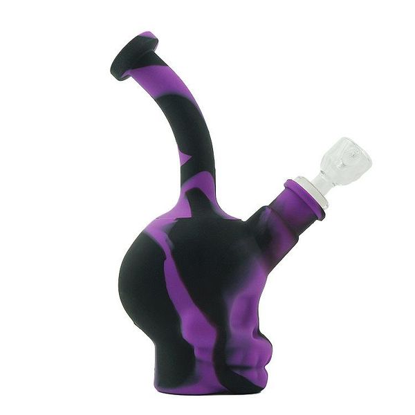 Pipa ad acqua Skull Handy bong dab oil rig tubi in silicone shisha narghilè