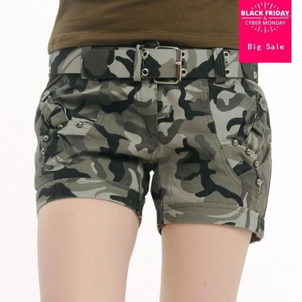 

2020 summer fashion camouflage cotton shorts women casual camo cargo shorts army wj22801, White;black