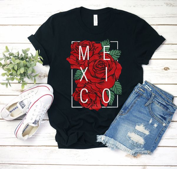 

mexico with roses t shirt latina shirts feminism summer 2020 short sleeve print summer army t shirt sport hooded sweatshirt hoodie