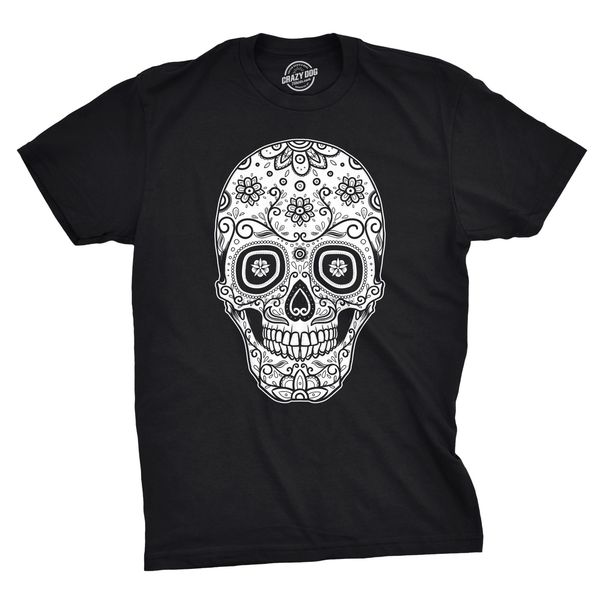 

mens sugar skull cool mexican crystal day of the dead mask t shirt sport hooded sweatshirt hoodie