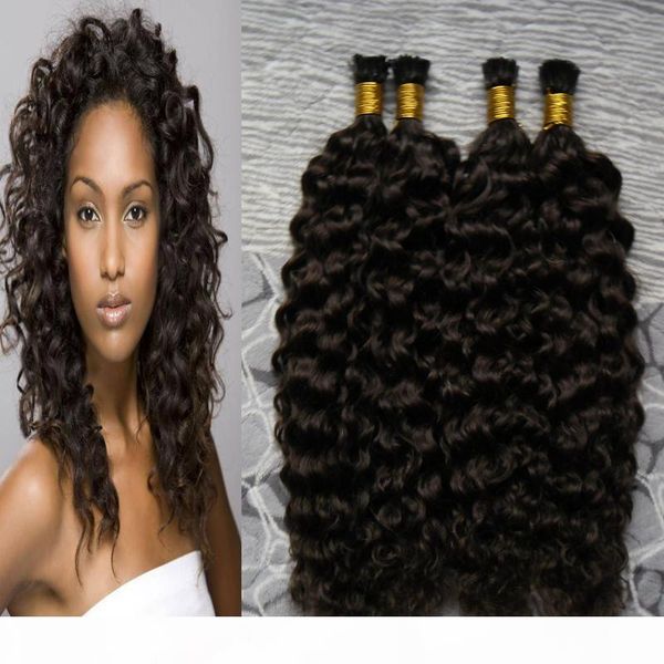 

pre bonded curly hair u tip human hair extensions nautral color pre-bonded full head brazilian remy hair, Black