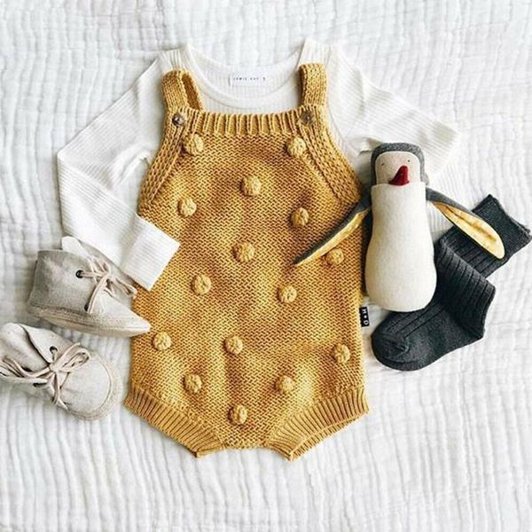 

0-18m 4color winter newborn infant baby boy girl bodysuits sweater sleeveless jumpsuit playsuit clothes outfits, Blue