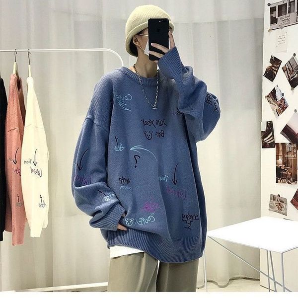 

new autumn 2021 and winter bf windy harbour around the neck manly nightgown looses college-loving sweater-style students rptr, White;black