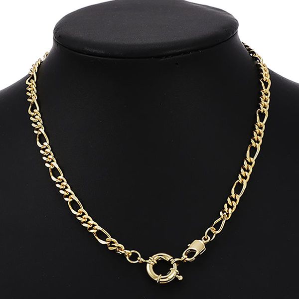 

chokers zhini fashion gold color punk round circle thick chain choker necklaces for women 2021 statement necklace clavicle jewelry gift, Golden;silver