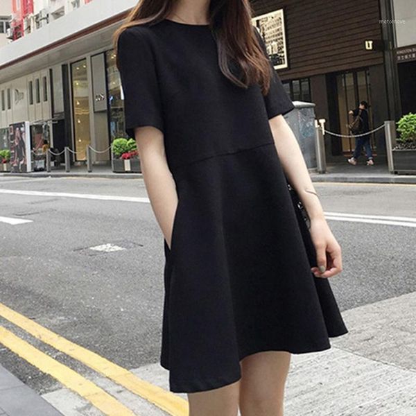 

chamsgend women' dress loose short-sleeve ruffled mermaid dress short sleeve casual daily wear summer women1, Blue;gray