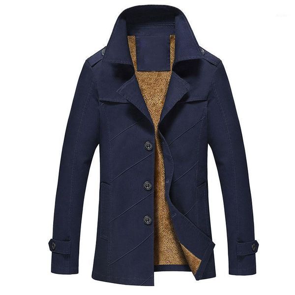 

2020 male overcoat long jacket coat men men's trench coat fleece trenchcoat masculina windbreaker outwear cotton fabric 4xl1, Tan;black