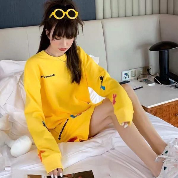 

autumn 20s winter new ch crosin cross sanskrit embroidery letter sweater loose and thickened lovers fashion, Black
