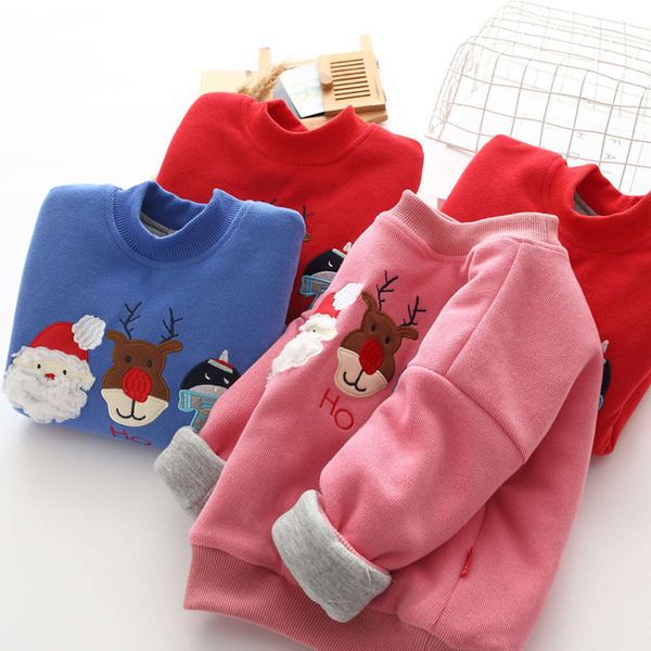 

cotton padded winter sweater, girls' cloth, new wear, korean plush long sve boys' pullover, cartoon children's vqdh, Black