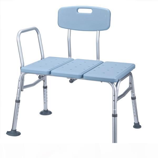

medical bathroom safety shower tub aluminium alloy bath chair transfer bench with back & handle blue ship from us drop shipping