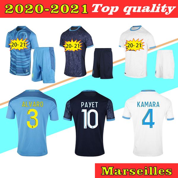

soccer jersey 20 21 om 2020 2021 maillot foot cuisance thauvin benedetto kamara payet football shirt men adult+ kids kit, Black;yellow