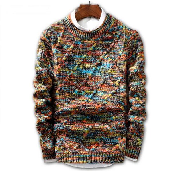 

jin jue les sweater men 2020 fashion pullover sweater male o-neck stripe slim fit knitting mens sweaters man pullover men, White;black