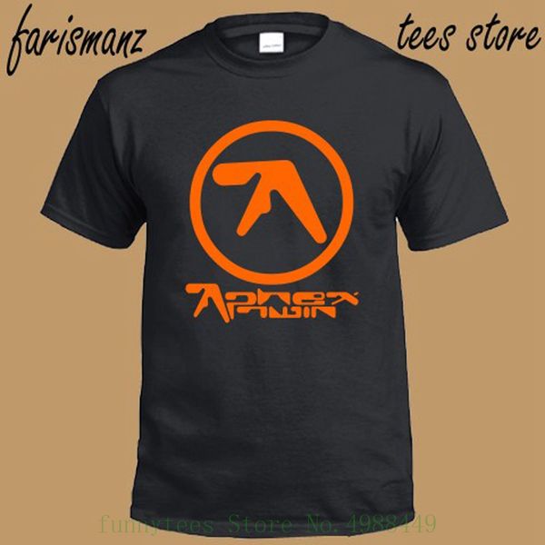 

new aphex twin electro music logo men's black t shirt size s to 3xl funny boy cotton t-shirts sport hooded sweatshirt hoodie