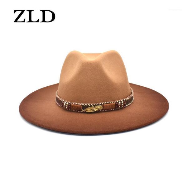 

zld autumn winter new classic women jazz hats fashion flat brim cap fedoras hat casual cowboy hat ladies elegant gentleman caps1, Blue;gray