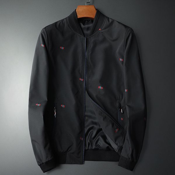 

2021 new men luxury rib sleeve embroidered fish bone striped couple baseball coats & jackets abstract digital coat motor #n98 lj6c, Black;brown
