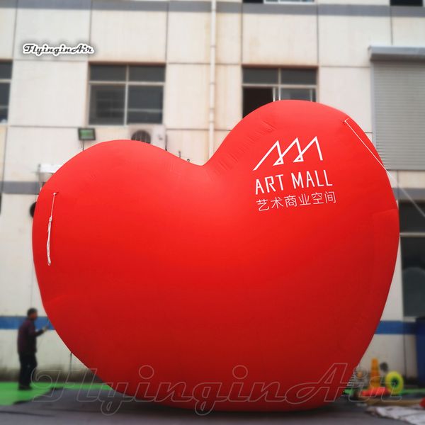 Modèle de coeur gonflable publicitaire 3m / 6m énorme ballon coeur soufflé à l'air avec logo personnalisé pour la décoration de la Saint-Valentin et de l'anniversaire