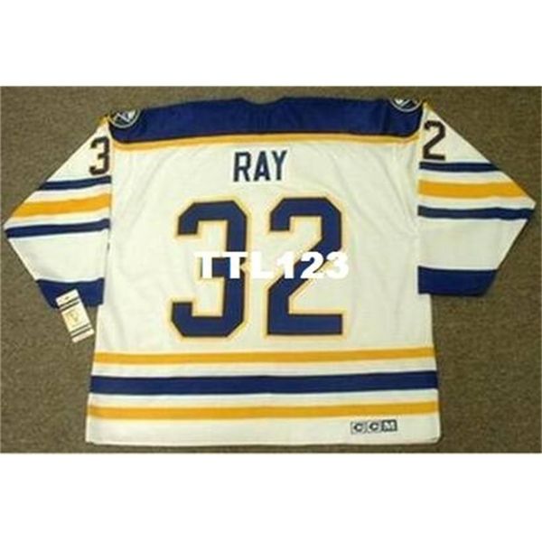 

421s #32 rob ray buffalo sabres 1992 ccm vintage retro away hockey jersey or custom any name or number retro jersey, Black