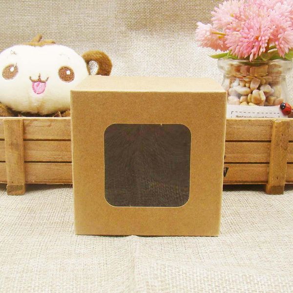 

zeronge ювелирных изделий 10pcswhite kraft black paper пвх window box gift box 101010cm конфета cookie кекс упаковка коробка bbyngq garden20