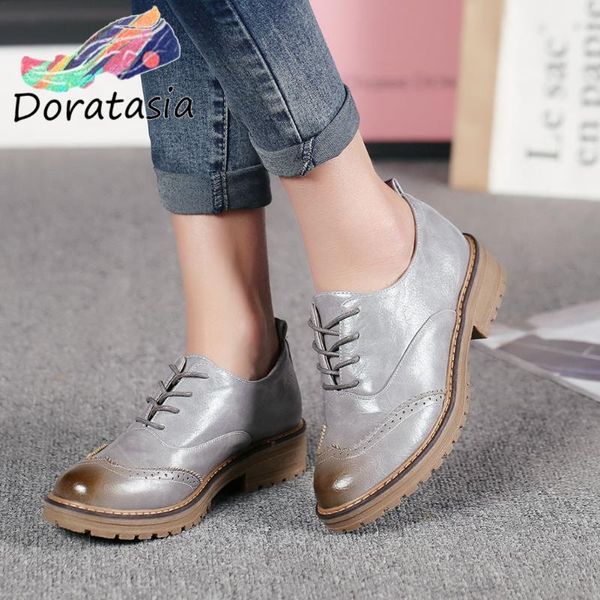 

doratasia new classic mixed-color dress pumps casual med chunky heels pumps women autumn platform shoes woman, Black