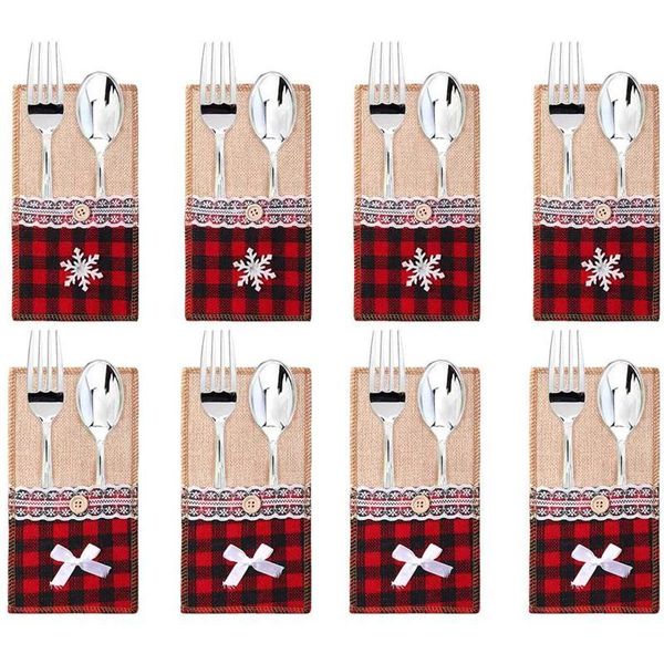 

burlap utensil cutlery holder bag lace knife fork silverware holders christmas wedding party table decoration dhd2769