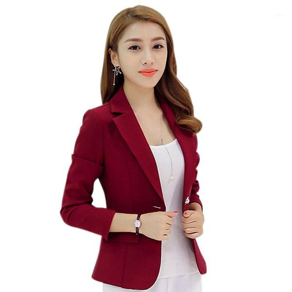 

office lady fashion slim blazer coat women elegant solid color blazers suit long sleeve jacket1, White;black