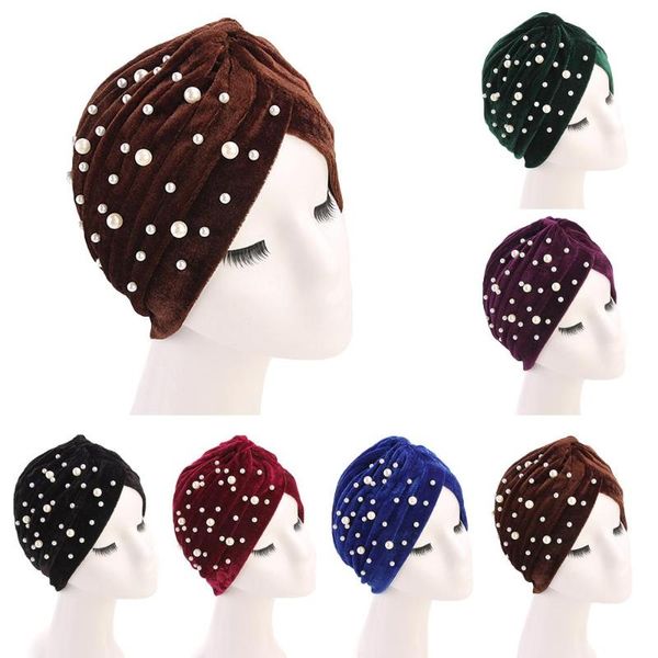 

beanie/skull caps india muslim women velvet cancer hat chemo cap hair loss scarf turban head wrap bonnet beads beanies skullies headscarf fa, Blue;gray