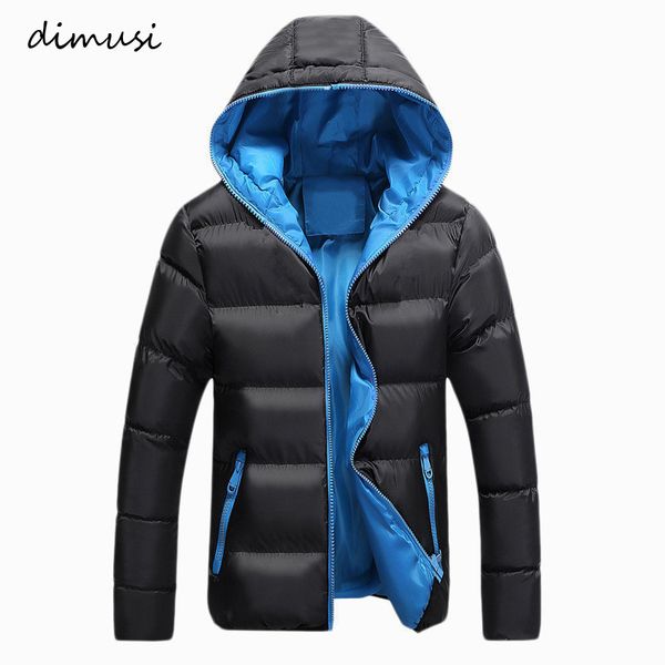 

men winter jacket fashion mens cotton thick warm hooded thermal parkas male casual hoodies windbreaker coats clothing, Black