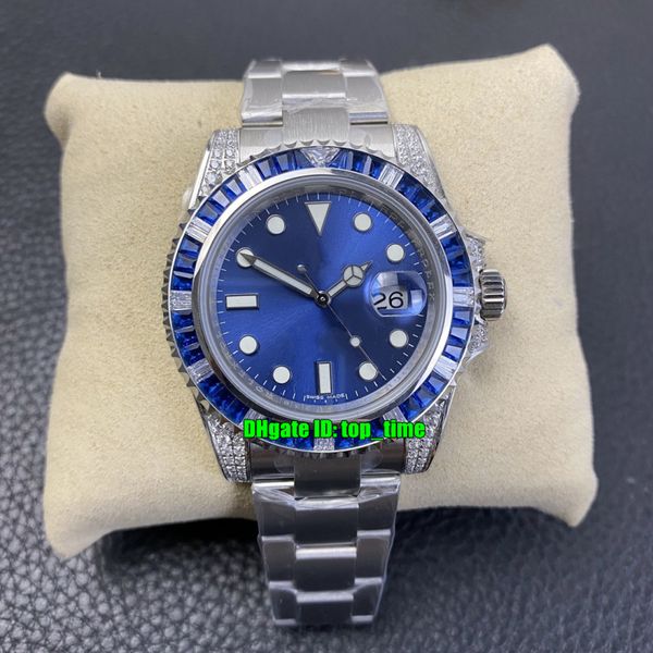 

ksf luxury watches ks mark wahlberg 116659 sub 40mm diamond case cal.3135 automatic movement mens watch blue dial stainless steel bracelet g, Slivery;brown