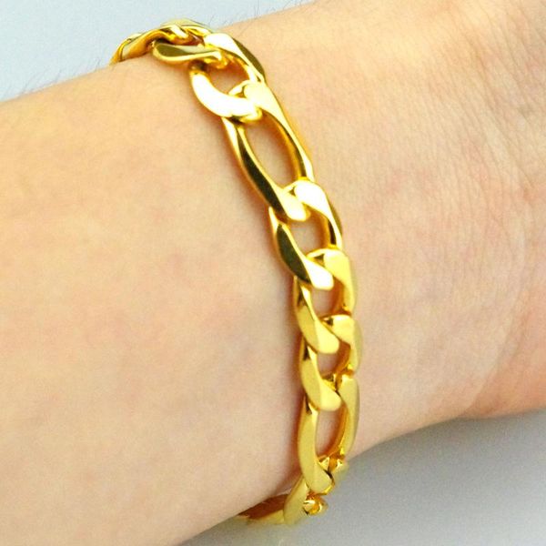 

silver color & stamped new men bracelet fashion hand chain 8mm side ways bracelets jewelry women woman grils hf034, Black