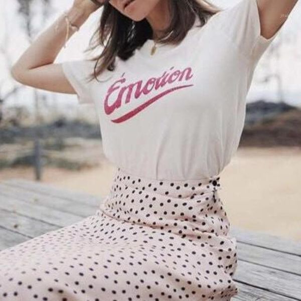 

2020 summer retro t shirt for women letters print slim wild stylish tee ladies o-neck t-shirts1, White