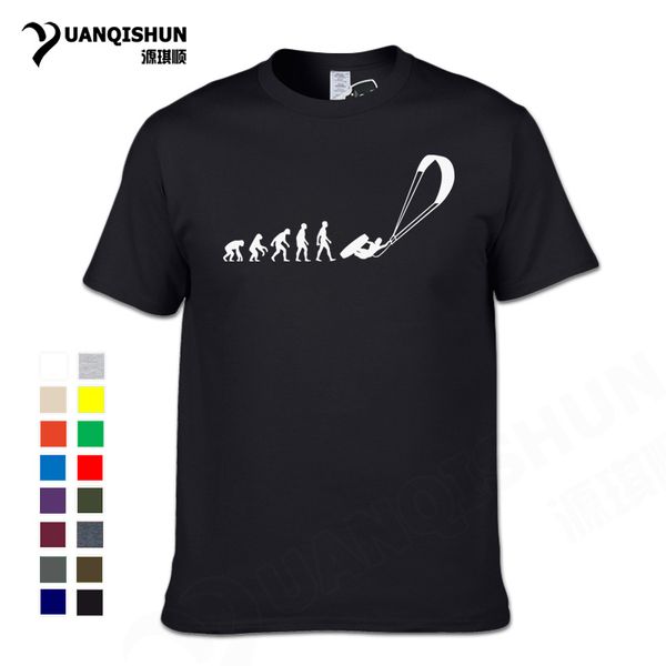 

sport funny kitesurf t shirt creative kitesurfing evolution surfing parachute t-shirt 16 colors cotton print t-shirt cool tees