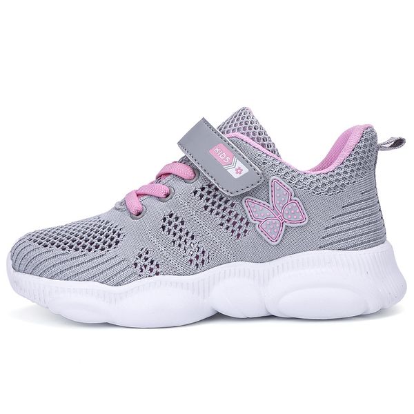 

summer children girls shoes breathable for 5-16 years old girl,kids school shoes white gray and pink,size 28-38#bbx953 201113, Black;grey