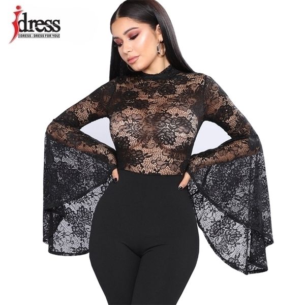 

idress women shorts rompers elegant black lace one piece bodycon bodysuit body femme manche longue women lace bodysuit y200401, Black;white