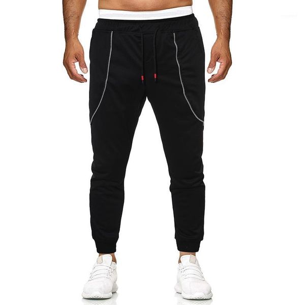 

pencil pants drawstring casual haroon pants with zipper trim for men1, Black