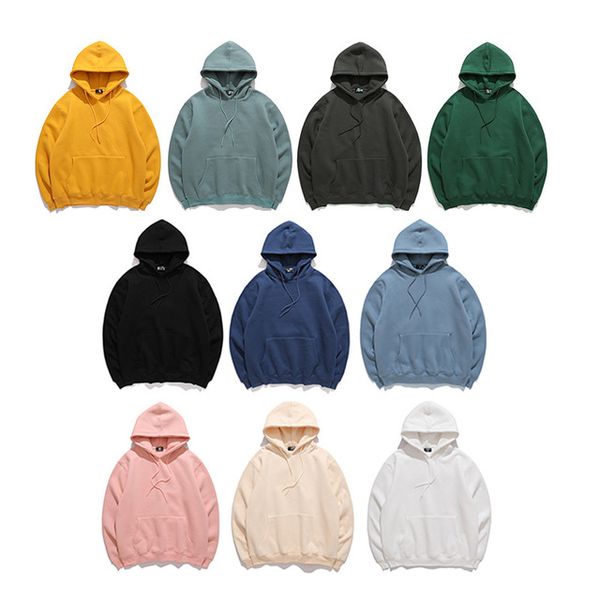 

new men women hoodies mens pure hoodie street hip hop cotton loose fit womens hoodie sweatshirt, Black