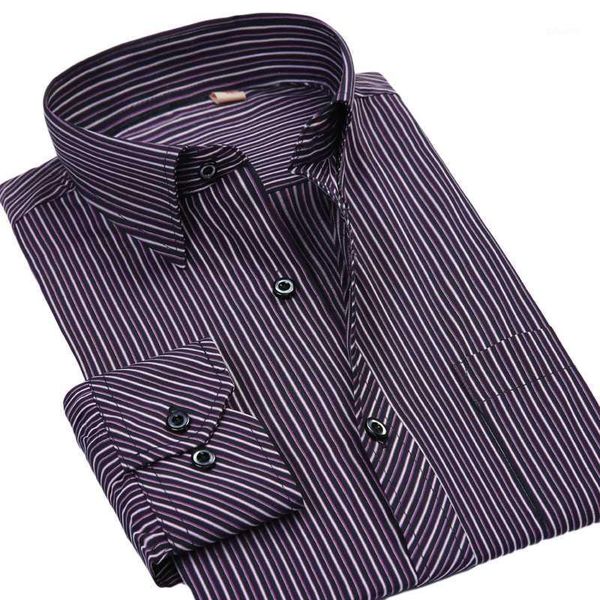 

2020 new striped and plaid men dress shirts business casual turn-down collar clothes bllue brown gray white 019-1 wholesale1, White;black