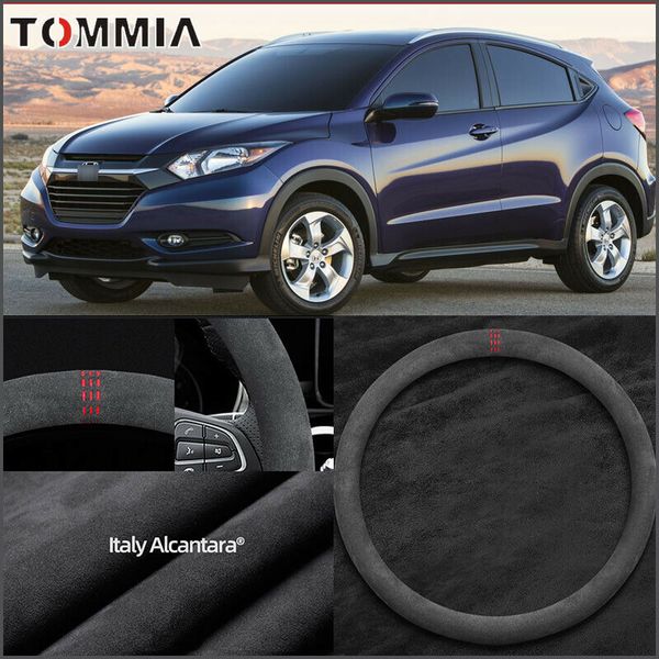 

15 inch non-slip black alcantara suede car steering wheel cover for honda hr-v