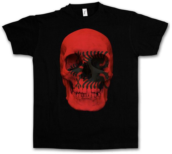 

classic albania skull flag totenkopf banner albanian sizes s 3xl novelty cool short sleeve sport hooded sweatshirt hoodie men t shirt