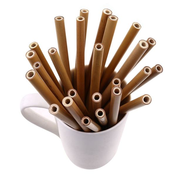 

straw 20*1cm 20*1.8cm yellow green reusable bamboo drinking eco-friendly party bar kitchen straws dhe644