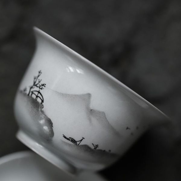 

tangpin handpainted ceramic gaiwan teacup chinese kung fu tea sets 100ml tangpin handpainted wholesale discount wmtpip