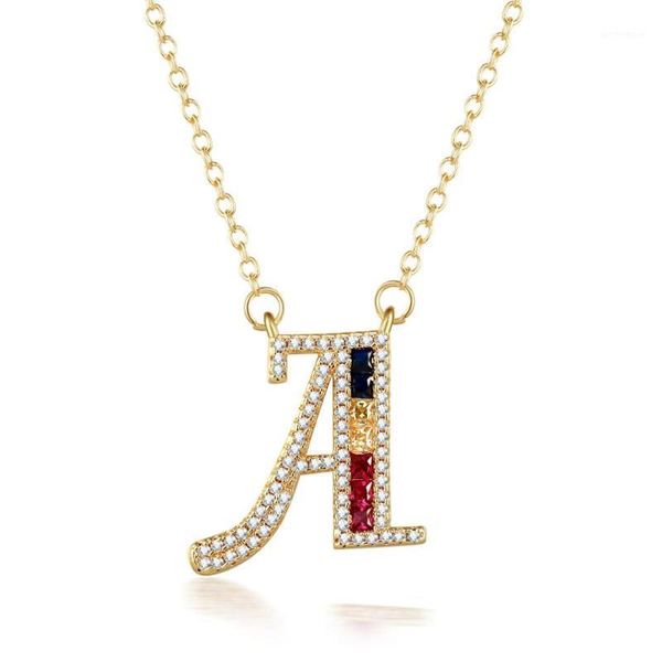 

diy small letters zircon necklaces for women/girls gold color initial pendant thin chain english letter jewelry alphabe gifts1, Silver