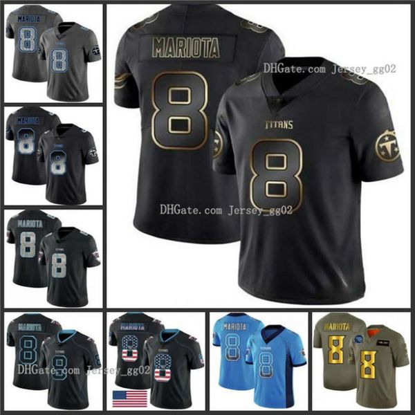 

tennessee titans men nfl #8 marcus mariota men's women youth stitched limited rush usa flag football jerseys jersey, Black;red