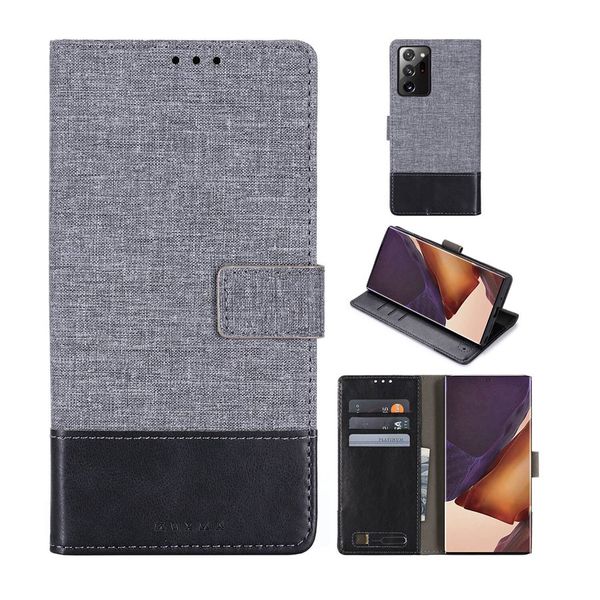 Canvas Leder Brieftasche Flip magnetische Rückseite Hülle mit Kartensteckplatz für Samsung Galaxy Note 20 Ultra S20 Plus S10 Plus S10E S7 S8 S9