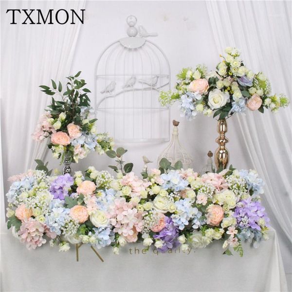 

new gorgeous wedding flowers simulation fake flower table props decorative flower row road guide holiday wedding decorations1