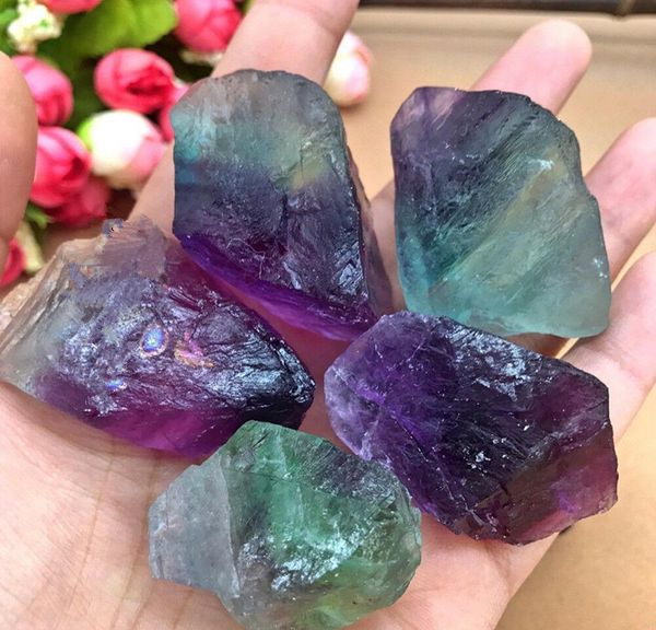 

1pcs colorful natural fluorite crystal striped fluorite quartz crystal stone point healing jllfmt garden_light