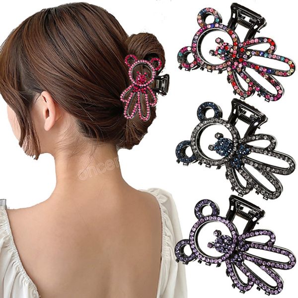 

cute bear hair claw clamps korea fashion barrettes women ponytail holder hairpins headdress hair accessories, Slivery;golden