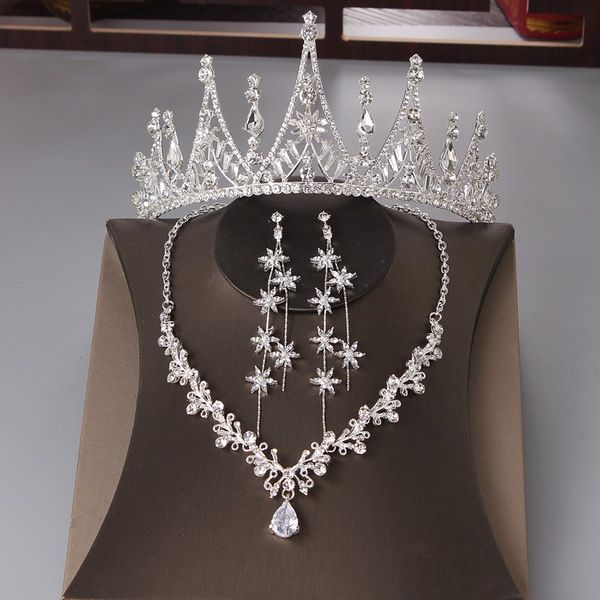 

lluxury atmospheric wedding high end dress bride headdress net red same style princess crown m, Silver
