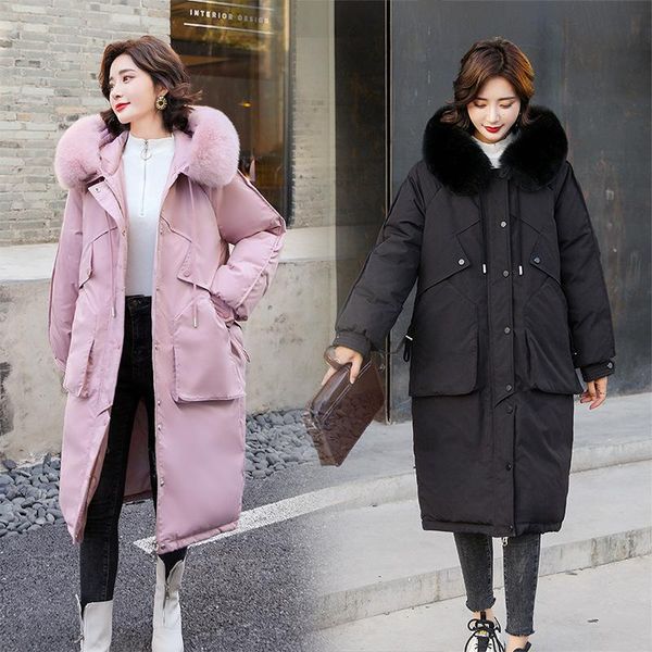 

women's down & parkas 2021 yards jacket female 200 jins fat mm long 250 han edition more loose white duck in 2022, Black