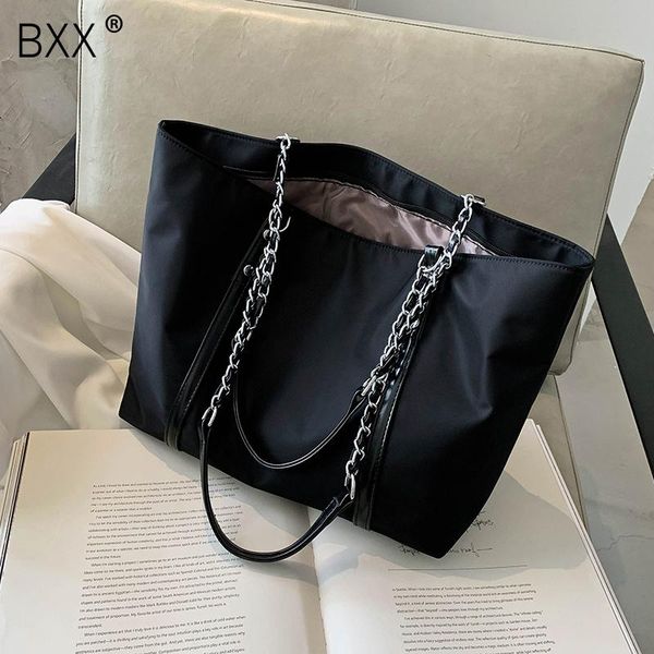 

bxx] высокая емкости нейлоновые сумки на плечо для женщин 2020 осень зима сплошной цвет сумки женские моды путешествовать рука сумка ho604